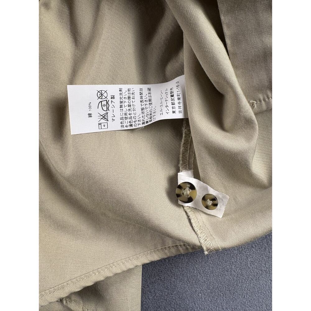 LL Bean Shirt Womens XL Khaki Button Front Epaulet Utility Safari Field VTG - Picture 5 of 8